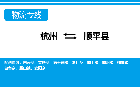 杭州到順平縣物流專線-杭州至順平縣貨運公司