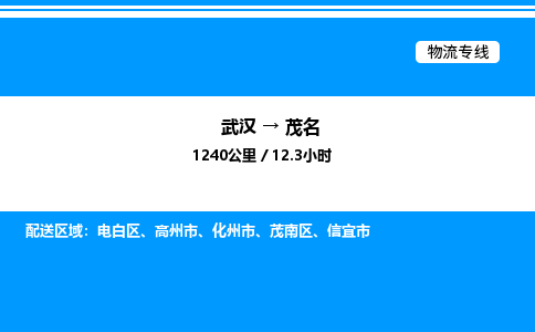 武漢到茂名物流專線-武漢至茂名貨運公司