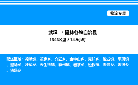 武漢到隆林縣物流專線-武漢至隆林縣貨運(yùn)公司
